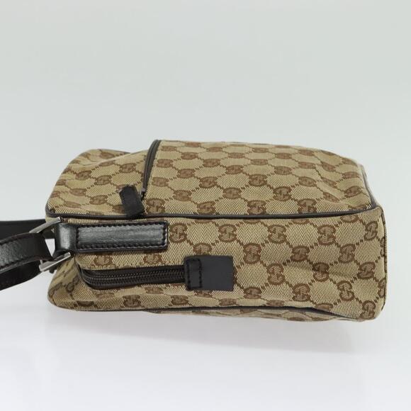 GUCCI GG Canvas Shoulder Bag Beige Silver - Picture 4 of 12